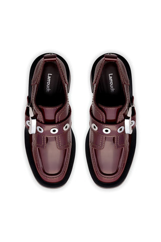 Stewart Platform Oxford In Carmin Patent Leather