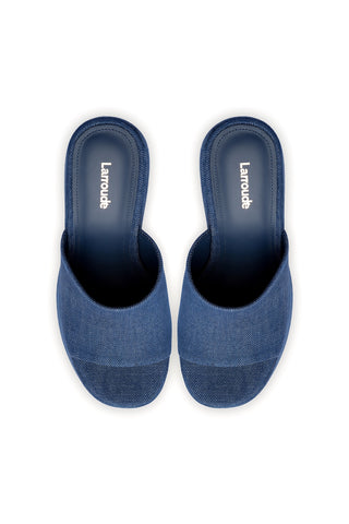 Wanda Platform Mule In Blue Denim