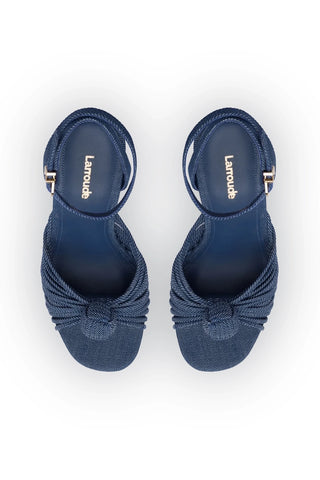 Valerie Platform Sandal In Blue Denim