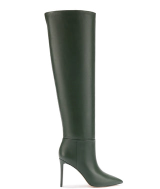 Larroudé x Jennifer Fisher Boot In Martini Green Leather