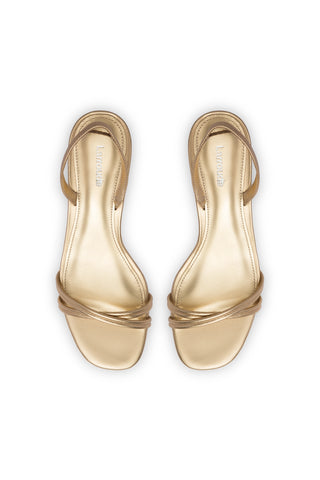 Mini Annie Sandal In Gold Metallic Leather
