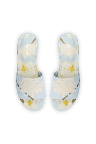 Alex Flatform Mule In Maya Printed Raffia