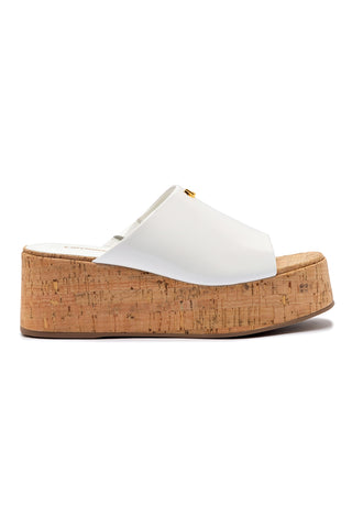 Charli Mule In White Patent Leather