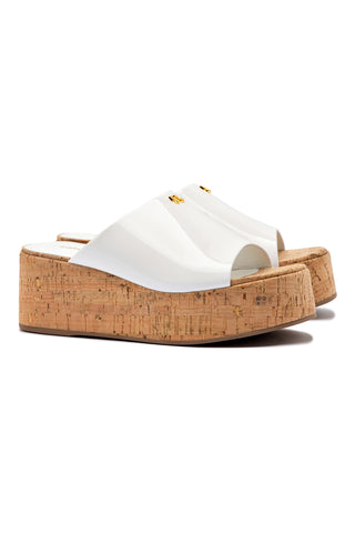 Charli Mule In White Patent Leather