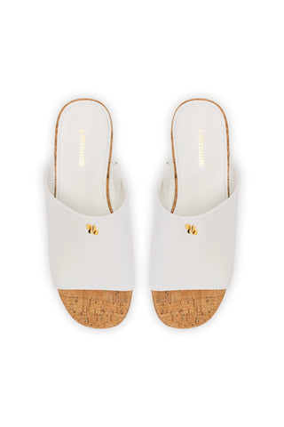Charli Mule In White Patent Leather