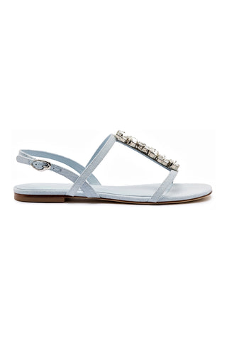 Calypso Flat Sandal In Maya Denim and Crystals