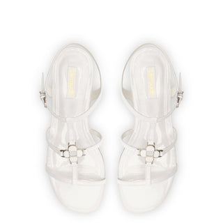 Hana Flat In White Patent Leather