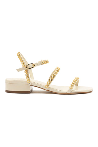 Milanina Flat Sandal In Ivory Leather