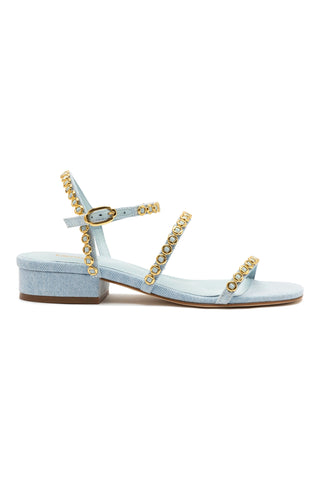 Milanina Flat Sandal In Maya Denim