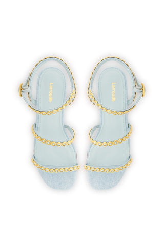 Milanina Flat Sandal In Maya Denim