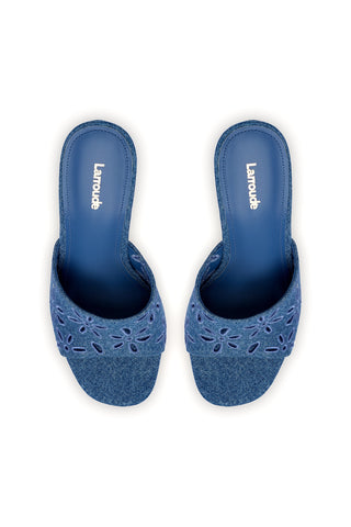 Jackie Wedge In Blue Denim