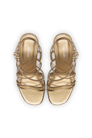 Naomi Wedge In Gold Metallic Leather
