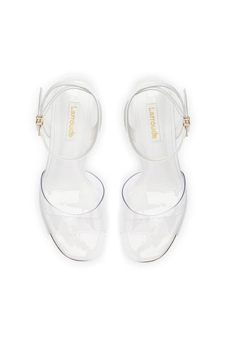 Yves Wedge In White Patent Leather and Vinyl