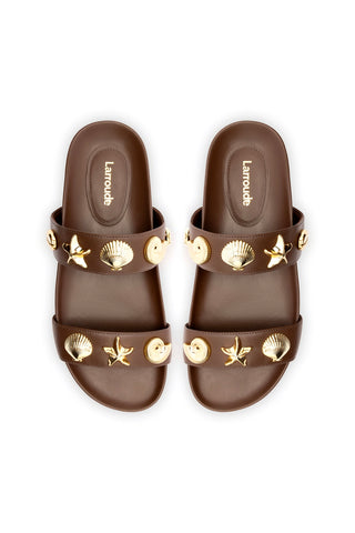 Madison Slide In Brown Leather