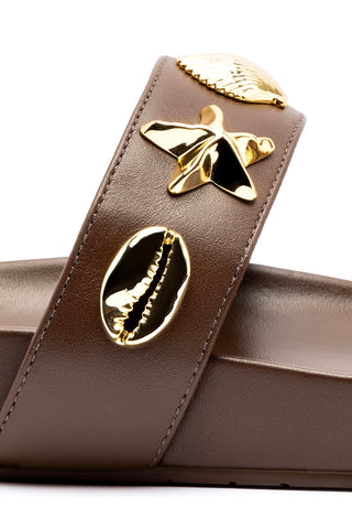 Madison Slide In Brown Leather