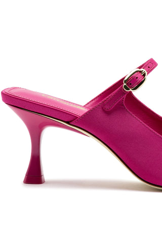 Ines Mule In Magenta Satin