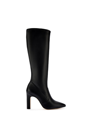 Christy Boot In Black Vegan Stretch Leather