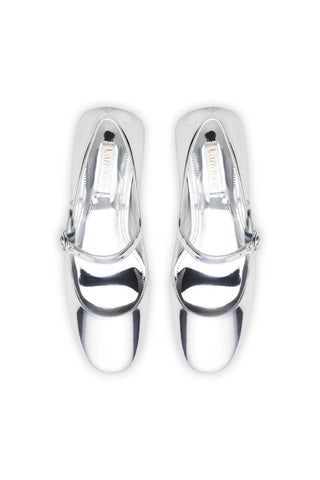 Blair Block Pump In Silver Specchio