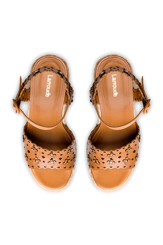 Jasmine Wedge In Biscuit Leather