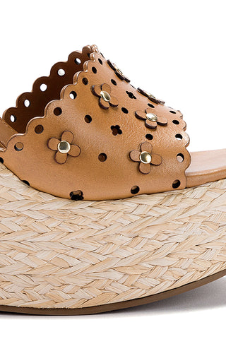 Jasmine Wedge In Biscuit Leather