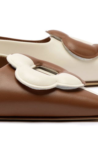 Flora Pump In Caramel and Ivory Leather