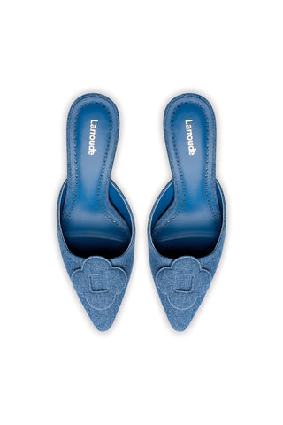 Flora Pump In Blue Stoned Denim