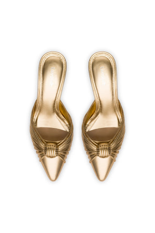 Mini Valerie Pump In Gold Metallic Leather