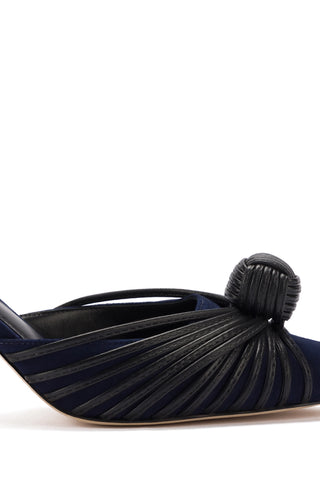 Mini Valerie Pump In Navy Suede and Black Leather