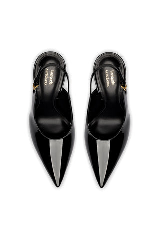 Larroudé x Altuzarra Pump In Black Patent Leather