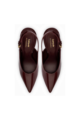 Larroudé x Altuzarra Pump In Burgundy Patent Leather