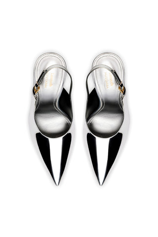 Larroudé x Altuzarra Pump In Silver Specchio
