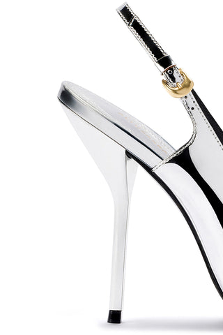 Larroudé x Altuzarra Pump In Silver Specchio