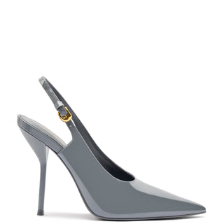 Larroudé x Altuzarra Pump In Titanium Patent Leather