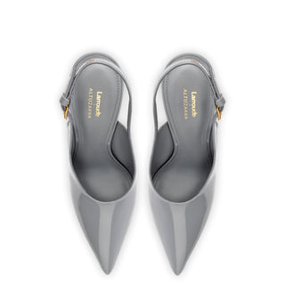 Larroudé x Altuzarra Pump In Titanium Patent Leather