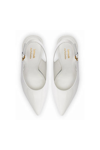 Larroudé x Altuzarra Pump In White Patent Leather