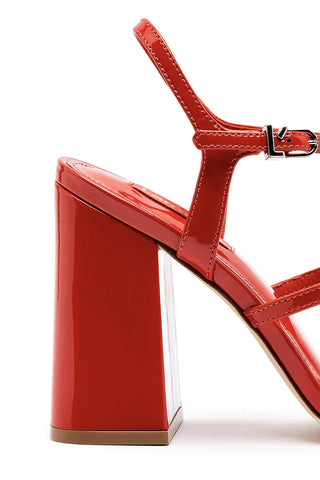 Hana Sandal In Scarlet Patent Leather