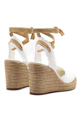 Poppy Espadrille In White Fabric