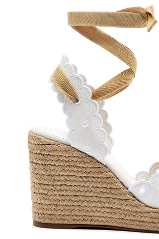 Poppy Espadrille In White Fabric