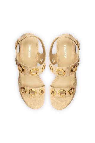 Milan Espadrille In Beige Raffia