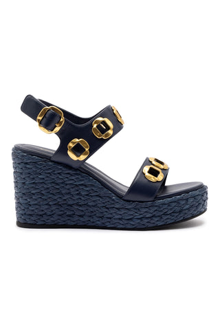 Milan Espadrille In Navy Leather
