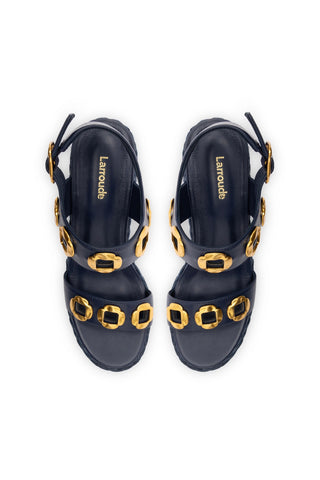 Milan Espadrille In Navy Leather