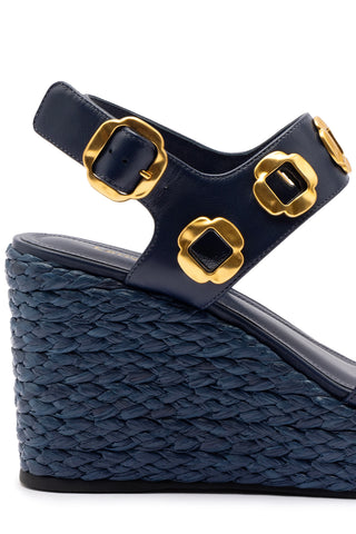 Milan Espadrille In Navy Leather