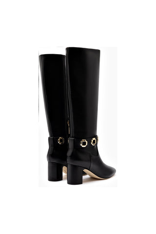 Milan Block Boot In Black Leather