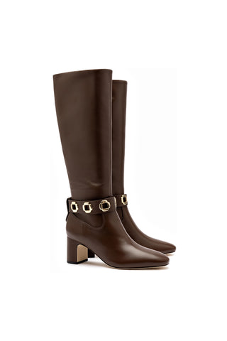 Milan Block Boot In Cognac Leather