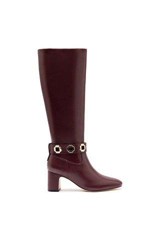 Milan Block Boot In Wine Leather