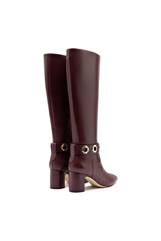 Milan Block Boot In Wine Leather