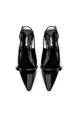 Ines Flat In Black Patent Leather