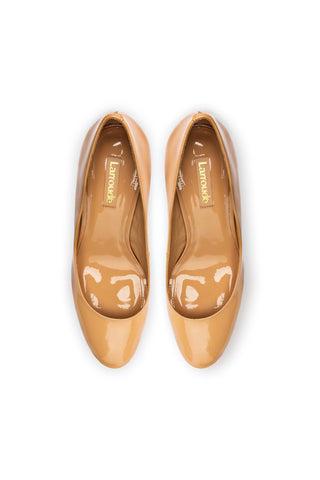 Michelle Lo Pump In Tan Patent Leather