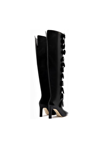 Larroudé for Jonathan Cohen: Tie Boot In Black Leather