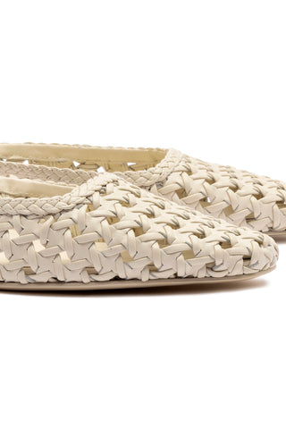 Amal Macrame Mule In Ivory Leather
